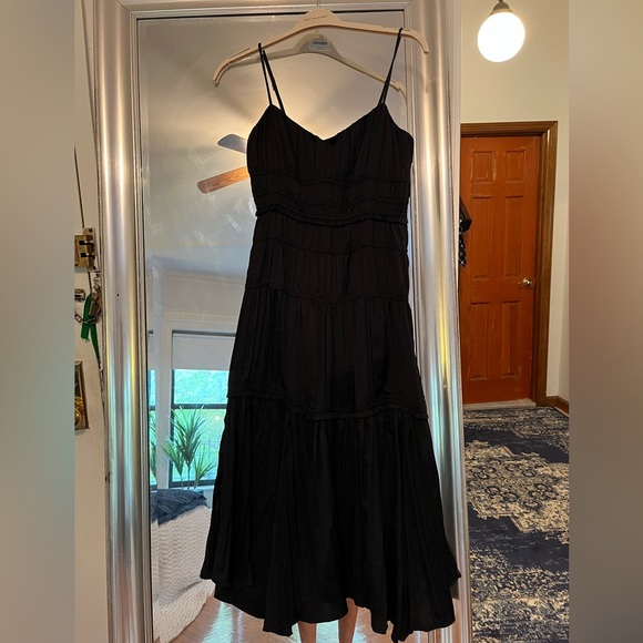 Satin-feel Anthropologie dress in Black (orange only for photo) - Picture 2 of 14
